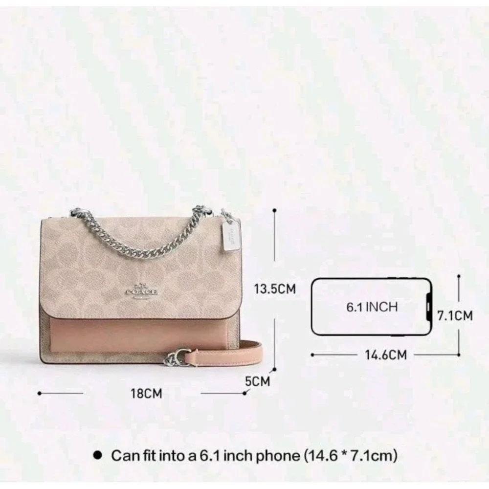 COACH KLARE Mini Crossbody Bag In Signature Canvas Sand/Taupe
